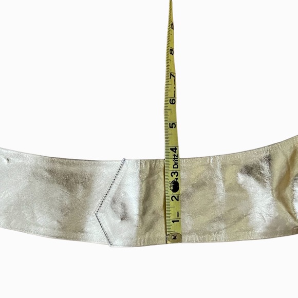Vintage 80s Statement Belt Wide Gold Metallic Leather Las Vegas EUC main image 10